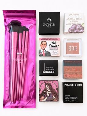 Pink Makeup Brush Set - 7-Piece Professional Kit